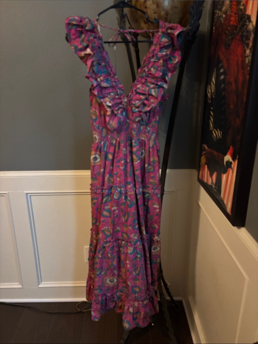 House of Harlow 1960 Pink Paisley Maxi Dress - M - Picture 4 of 9